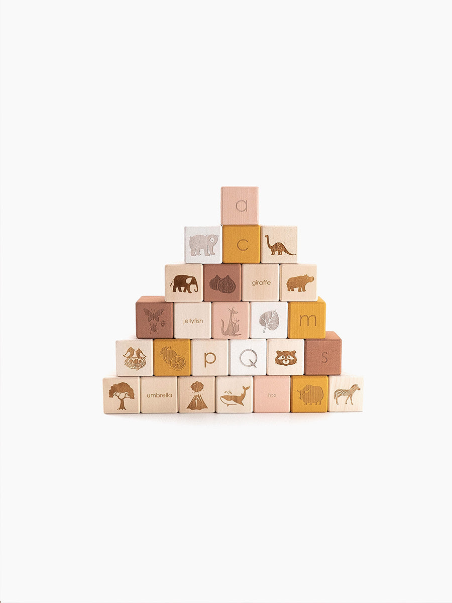 Sabo Concept Alphabet Wooden Blocks - Rose