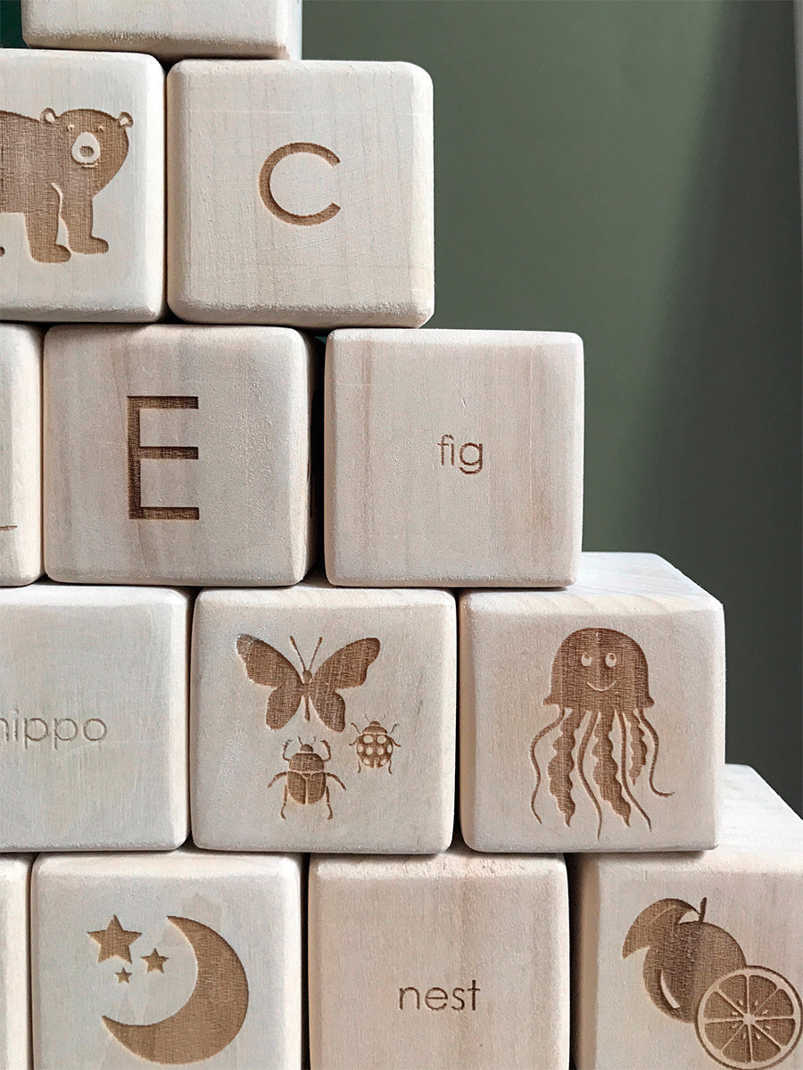 Sabo Concept Alphabet Wooden Blocks - Natural