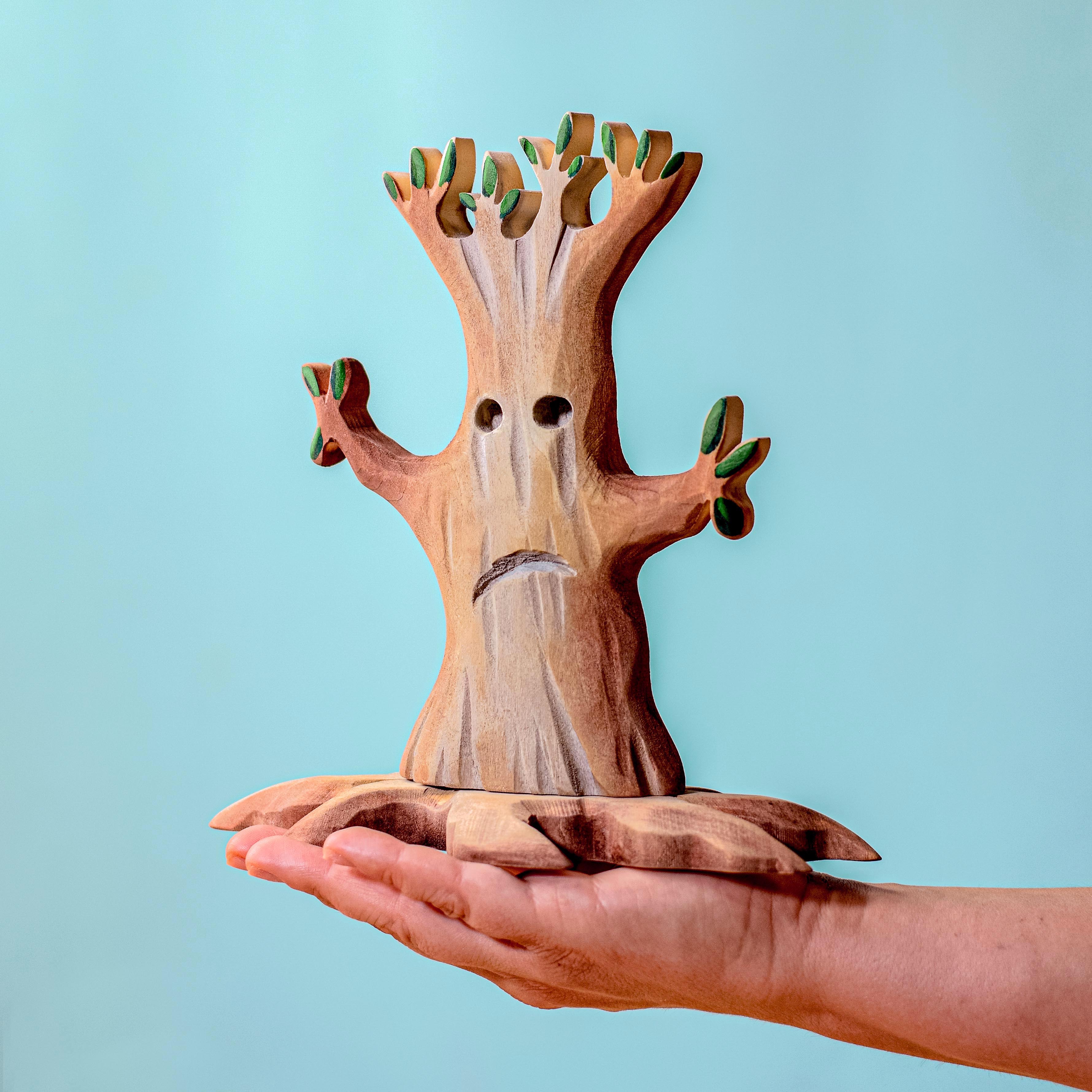 Bumbu Handmade Wooden Halloween Trees With Hanging Bat