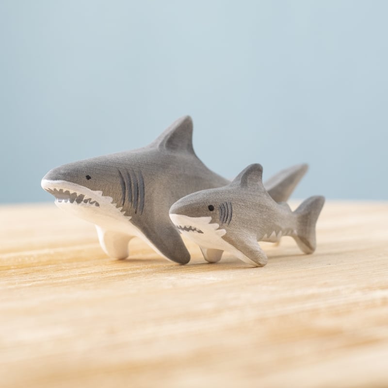Bumbu Handmade Wooden Shark Family Set