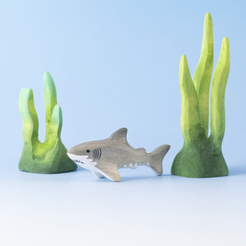 Bumbu Handmade Wooden Shark Family Set
