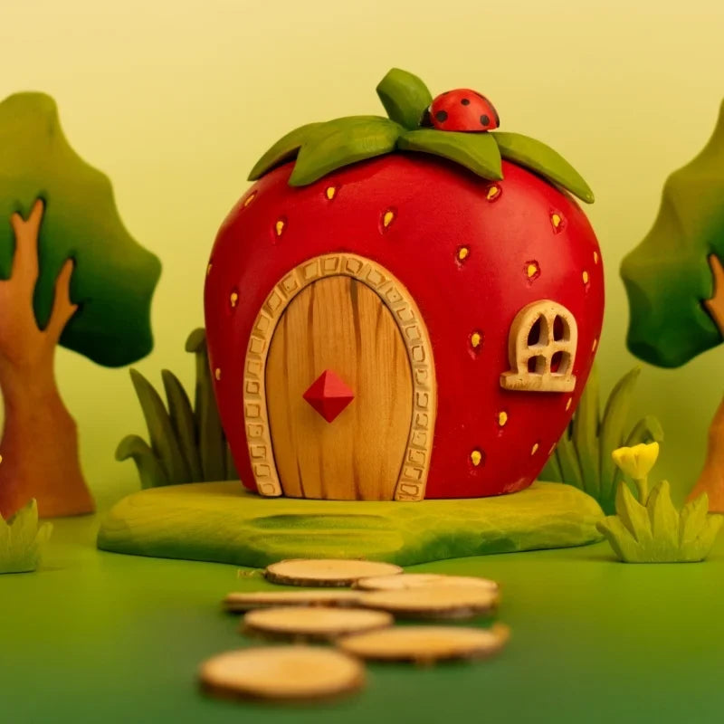 Bumbu Handmade Wooden Strawberry House