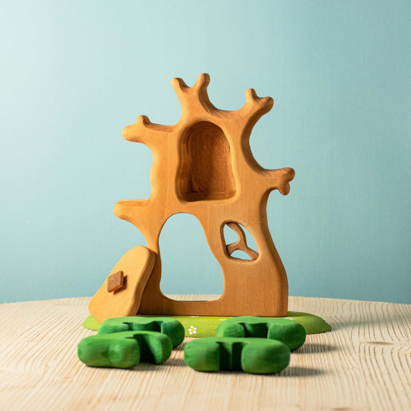 Bumbu Handmade Wooden Ancient Oak Tree with Owl Set