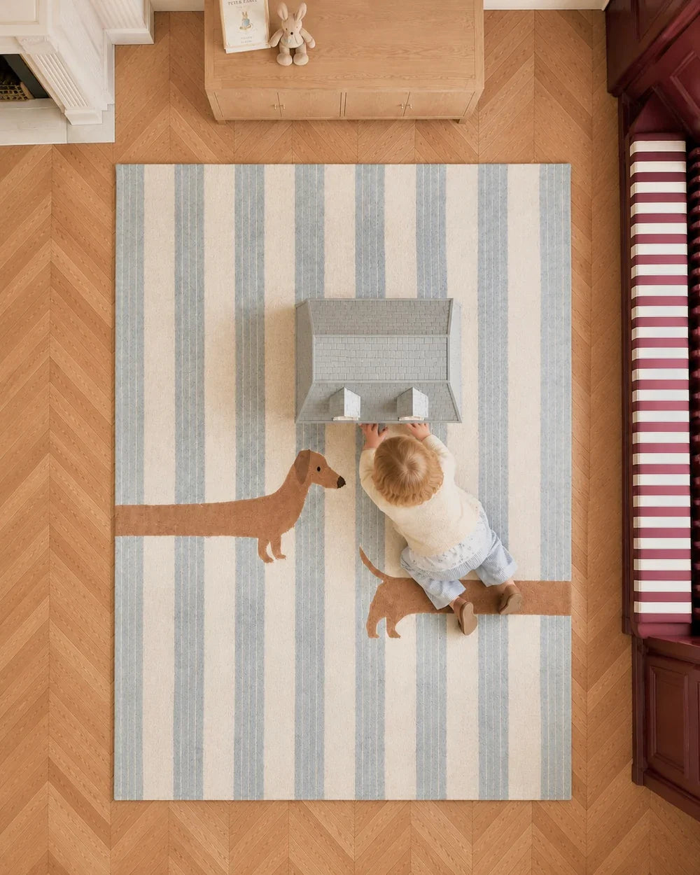 Little Forest Animals Silk Rug — The Dachshund
