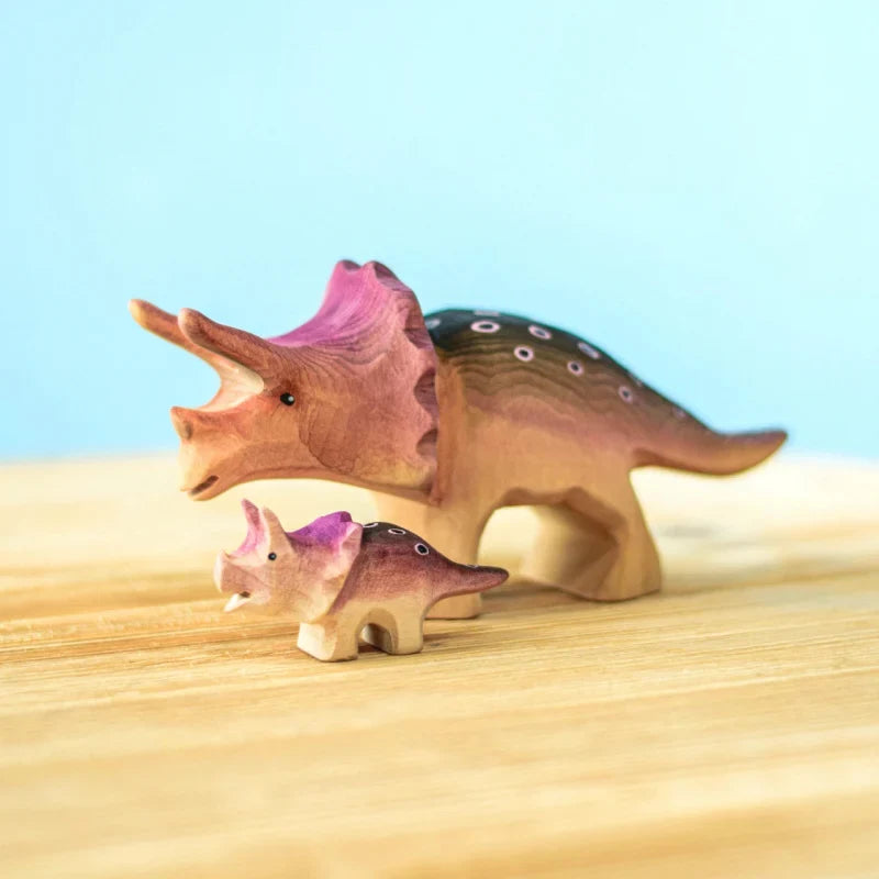 Bumbu Handmade Wooden Triceratops Dinosaur Set