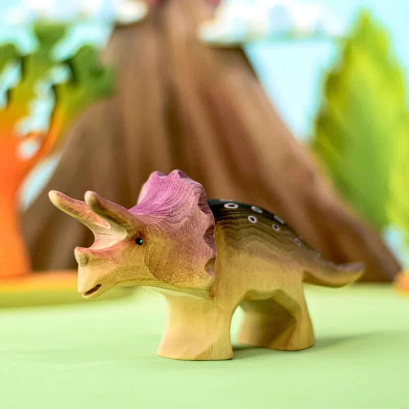 Bumbu Handmade Wooden Triceratops Dinosaur Set