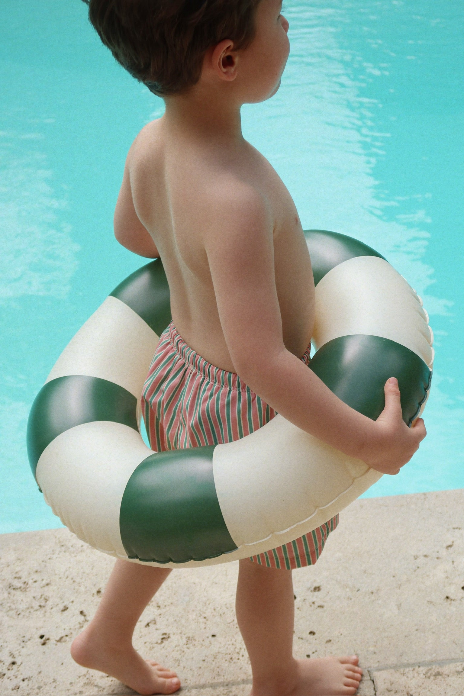 Konges Sloejd Junior Swim Ring - Green Stripe - Final Sale