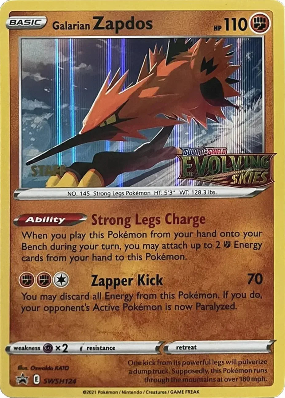 Galarian Zapdos (SWSH124) (Staff Prerelease Promo) [Sword & Shield: Black Star Promos]